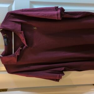 ✅Burgundy Polo Ralph Lauren collar shirt XXL Maroon Red